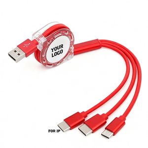 Hot Selling Cable 3 in 1 Braided Data Wired Tpe Mobile Fast Charging for Corporate - Product Image 5