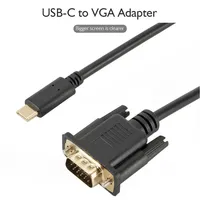 1.8m USB3.1 tipe-c ke VGA 1080P 60Hz kabel dengan PVC jaket Untuk proyektor mikrofon Speaker Monitor DVD Player