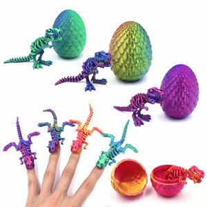 Ornament Cross-border 3D Printed Plastic Dinosaur Egg Set Easter Festival Decoration Dragon Children's Toy Gift for Girls - Product Image 1