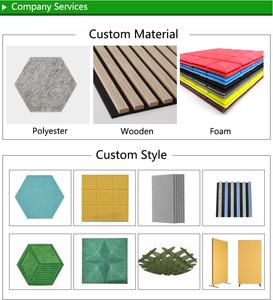 カスタムホームシアター屋内9mm 12mm正方形60x 60cmポリエステル繊維吸音PET壁音響パネル - Product Image 5