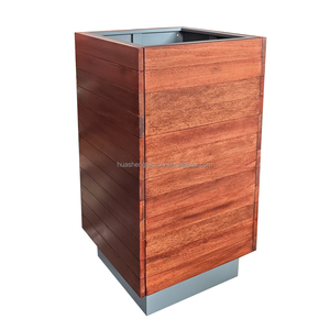 Jardinière <span class=keywords><strong>en</strong></span> acier galvanisé moderne et durable pour plantes d'<span class=keywords><strong>extérieur</strong></span>, jardinière <span class=keywords><strong>en</strong></span> bois WPC, jardinière personnalisée, <span class=keywords><strong>pot</strong></span> de fleurs - Product Image 2