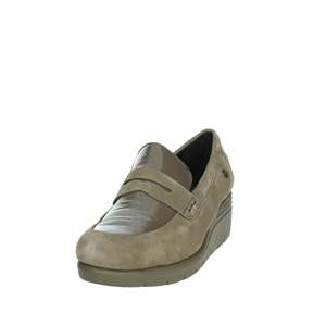 Mocassins en cuir taupe pour femme Cinzia Soft, chaussures confortables à enfiler - Product Image 5
