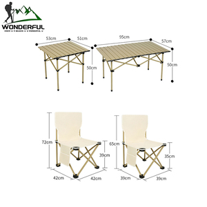 Bàn ghế gấp bằng nhôm di động thích hợp cho cắm trại ngoài trời, câu cá, Dã Ngoại trên bãi biển, nướng thịt, Bộ gấp tiện lợi - Product Image 4