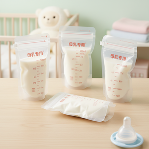 Sacs de <span class=keywords><strong>conservation</strong></span> exclusifs pour <span class=keywords><strong>lait</strong></span> <span class=keywords><strong>maternel</strong></span> personnalisés - 100 ml, sachets refermables réutilisables avec marquages de mesure clairs - Product Image 5