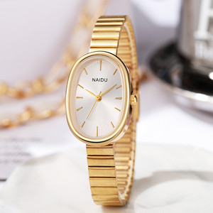 Nouvelle mode <span class=keywords><strong>montre</strong></span> à Quartz haut de gamme pour femmes Ins Style ovale bracelet en acier cadran polyvalent affiché pointeur cadran en verre alliage - Product Image 2