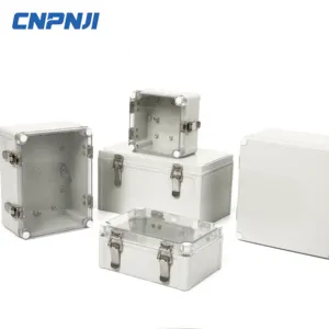 Caja de instalación electrónica con tapas y bisagras, carcasa eléctrica con hebilla, caja de empalme de plástico impermeable IP68, ABS / PC