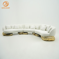 Canapé incurvé moderne de luxe Foshan Furniture, canapés complets pour salon, canapés italiens pour la maison de luxe