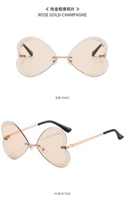 Duchi แว่นตาไล่ระดับสีประดับเพชรแบบไร้กรอบ UV400แว่นกันแดดแนวยุโรปอเมริกัน - Product Image 4