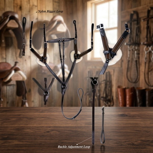 5-Point Durable Pure Leather Horse BreastPlate Custom Logo <b>Equestrian</b> Clothing Including Halter and Headstall for Riding - Product Image 3