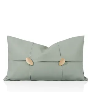 Tiff Home New Design Wholesale 30*50cm Light Cyan Spliced Embroidered High-End Throw Pillow