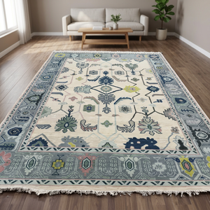 Nouveau tapis en laine personnalisable style Oushak, tapis turc noué à la main pour la maison, le bureau, les hôtels, le salon, la chambre d'enfant, le couloir - Product Image 2