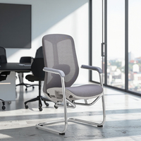 Chaise de conférence de bureau à domicile, de salle de réunion et de formation, moderne, neuve, économique, avec base en alliage d'aluminium et revêtement en tissu, réglable en hauteur, sans