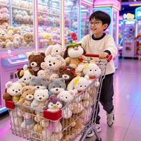 Peluches de personnages assortis en gros pour machines à griffes, animaux en peluche en vrac, récompenses pour jeux d'arcade, recharges pour machines à griffes