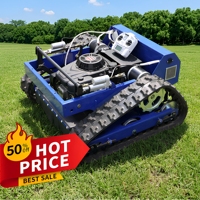 Mesin Pemotong Rumput Crawler Remote Control Harga Terjangkau Lebar Pemotongan 550MM Bertenaga Bensin untuk Segala Medan dan Kebun