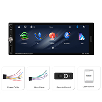 Autoradio Podofo 6,9'' 1 Din avec Carplay sans fil et Android Auto, BT, FM, USB TYPE-C, charge rapide, lecteur MP5, autoradio ODM OEM