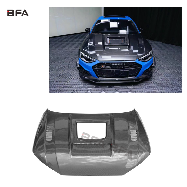 For Audi A4 S4  B9 Upgraded Carbon Fiber Fender Fender Hood Front Shovel Rear Spoiler Tail Wing Skirt Edge Blade