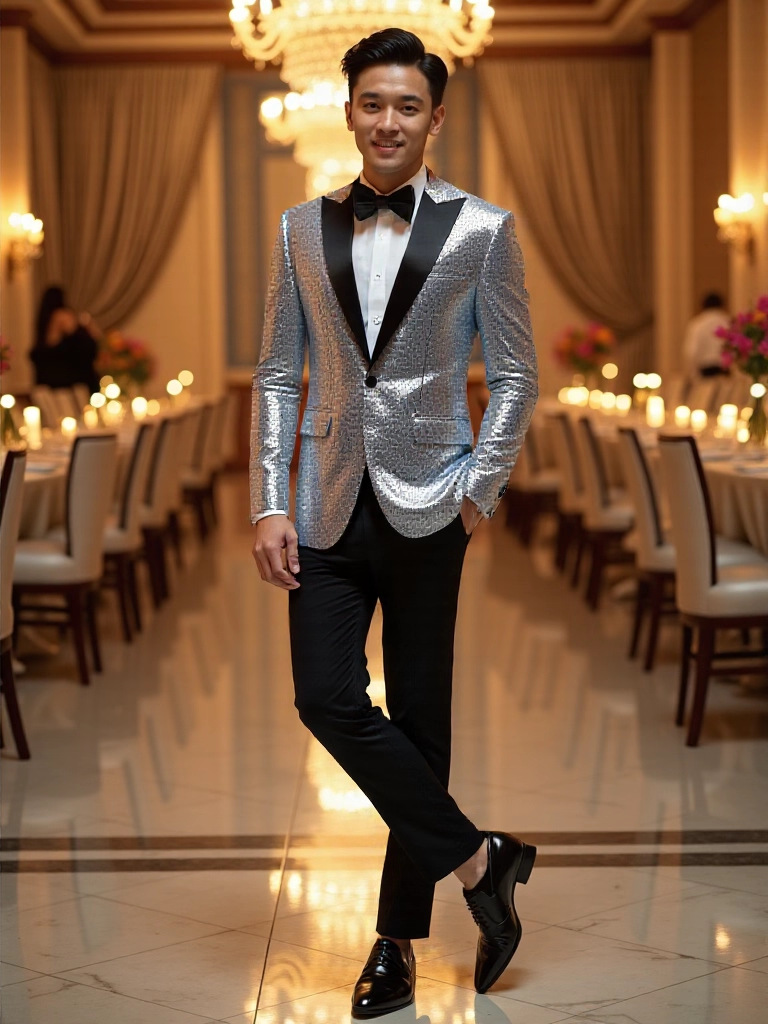 Pantalones negros Top plateado