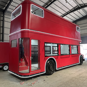 Camion de restauration mobile <span class=keywords><strong>en</strong></span> forme de <span class=keywords><strong>bus</strong></span> londonien à deux étages, style rétro rouge, pour la vente de nourriture de rue - Product Image 3