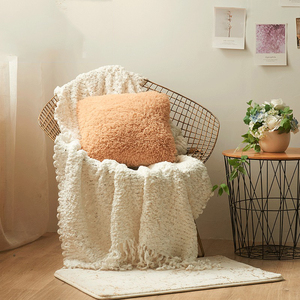 Soft Corduroy Solid Square Fur Cushion Cover <strong>Pillow</strong> <strong>Case</strong> for Living Room Couch Sofa Bedroom - Product Image 4