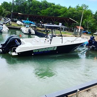 Nouveau Modèle Bateau de Pêche Professionnel Sportif Rapide à Console Centrale de 32 Pieds en Fibre de Verre