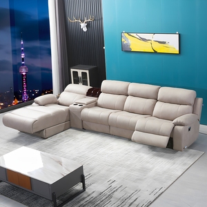 Divano Letto Elettrico Reclinabile a L Angolare in Tessuto di Lusso per Home Theater con Porta di Ricarica USB Set Divani per Soggiorno - Product Image 1