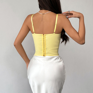 En stock Nouveauté 2026 Crop <span class=keywords><strong>top</strong></span> corset sexy style Street Party, avec bordure en dentelle, maille ajourée, serre-taille, respirant et ourlet asymétrique - Product Image 5