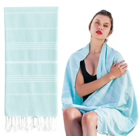 Hot Sale Lenna 100% Cotton Turkish Extra Large Beach Towel-Eco-Friendly All-Season Quick-Drying Multi-Color Pattern for Travel
