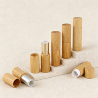Contenant de rouge à lèvres écologique en bambou, tube vide pour baume à lèvres avec coque intérieure en métal, personnalisation sur mesure, vente en gros