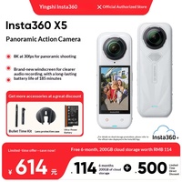 Caméra d'action panoramique Insta360 X5 avec capteur CMOS, prise en charge de la stabilisation vidéo 8K et du tournage VR ; pour le kit Vlog X4 en co-marque