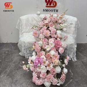 Arche de fleurs de mariage en soie artificielle lisse avec cadre en bois, taille 1,8-2,4 m pour décoration extérieure - Product Image 2