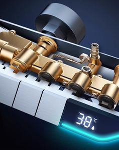 <span class=keywords><strong>2024</strong></span> <span class=keywords><strong>Top</strong></span> Piano Key Grey Baño Pantalla digital Grifo Sistema de ducha Bañera Caliente y fría 4 Funciones Grifo Juego de ducha inteligente - Product Image 5