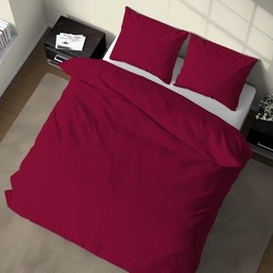 Juego de Funda de Edredón 100% Algodón Color Burdeos Tamaño Queen UK 200x200cm - Product Image 3