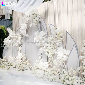 LEDA New Design Outdoor Events Decoration Metal-<b>Framed</b> Polycarbonate Sheet White Iron <b>Backdrop</b> for Wedding - Product Image 4