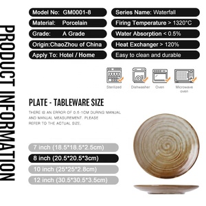 Japon tarzı 8 inç seramik yemek tabakları restoran mutfak yemek servisi için porselen suşi tabağı çanak - Product Image 6