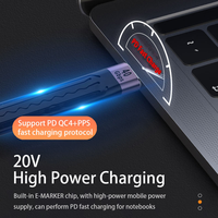 Câble USB-C court Justlink 40 Gbps FPC 13,8 cm 100 W PD E-Marker pour charge rapide, compatible ordinateur portable, MacBook, batterie externe