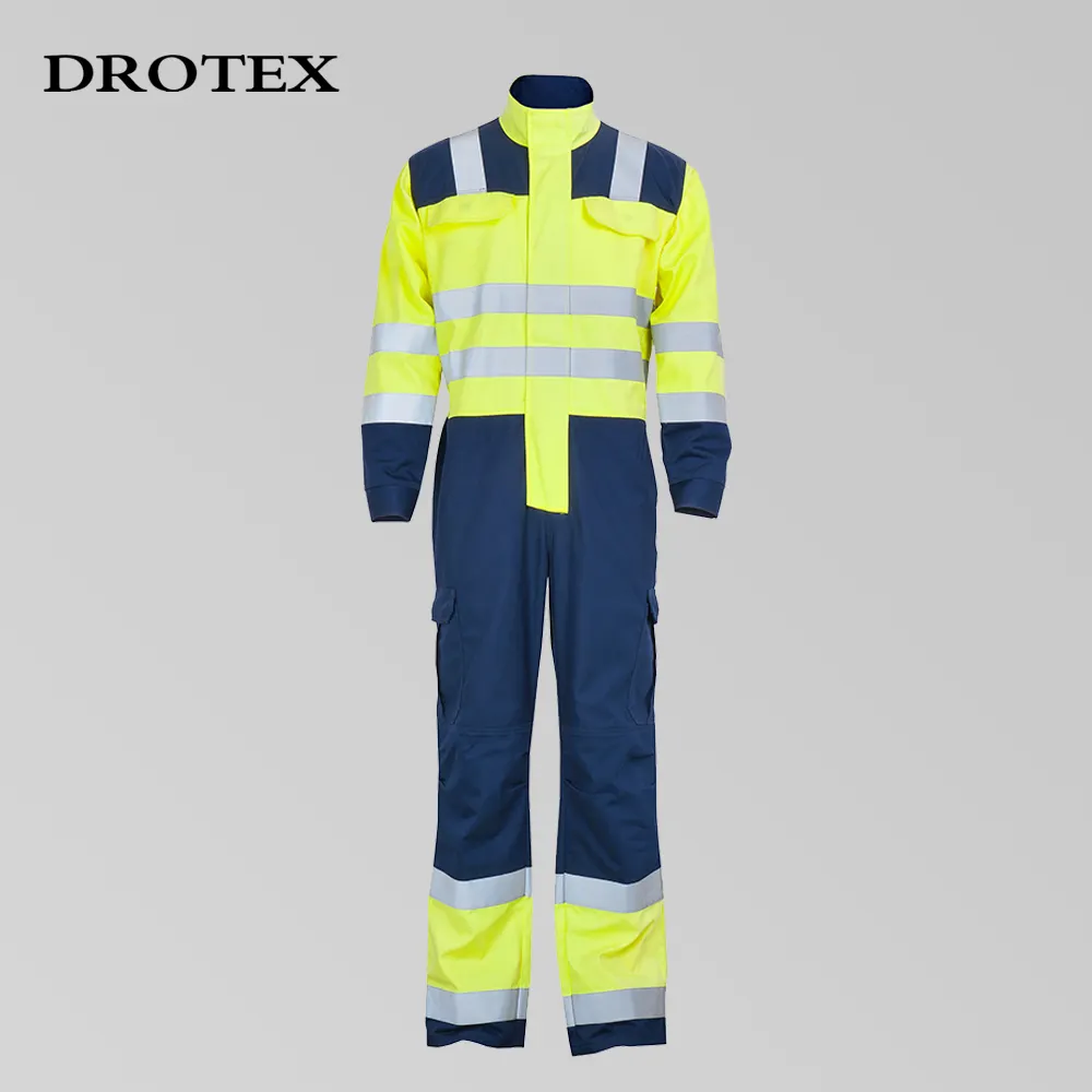 OEM Workwear Kleidung Großhandel Reflektor Nomex NFPA 2112 Feuer beständige säure beständige Arbeits kleidung Sicherheits overall