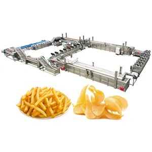 Otomatik dondurulmuş patates gevreği cips işleme tesisi makineleri fransız kızartma üretim hattı