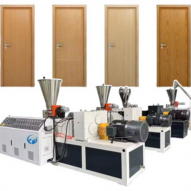 Automatic Pvc Wood Plastic Composite Door Panel Making Machine /wpc Profile Production Line With Recycling Plastic