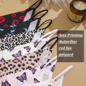 FINETOO Culottes sans couture pour femmes Culotte bikini léopard papillons taille basse sexy pour femmes Lingerie douce en soie de glace sans trace - Product Image 4
