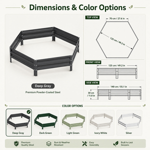 Jardinière Modulaire Surélevée <span class=keywords><strong>en</strong></span> Métal Galvanisé Gris Australien Antirouille Sans Fond RoHS, Pots de Fleurs, <span class=keywords><strong>Prix</strong></span> Usine - Product Image 2