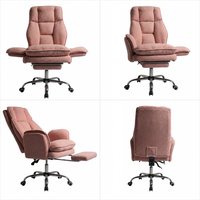 Silla de Oficina Ergonómica con Asiento Ancho y Revestimiento Bouclé, Apta para Mascotas, Fabricada en China