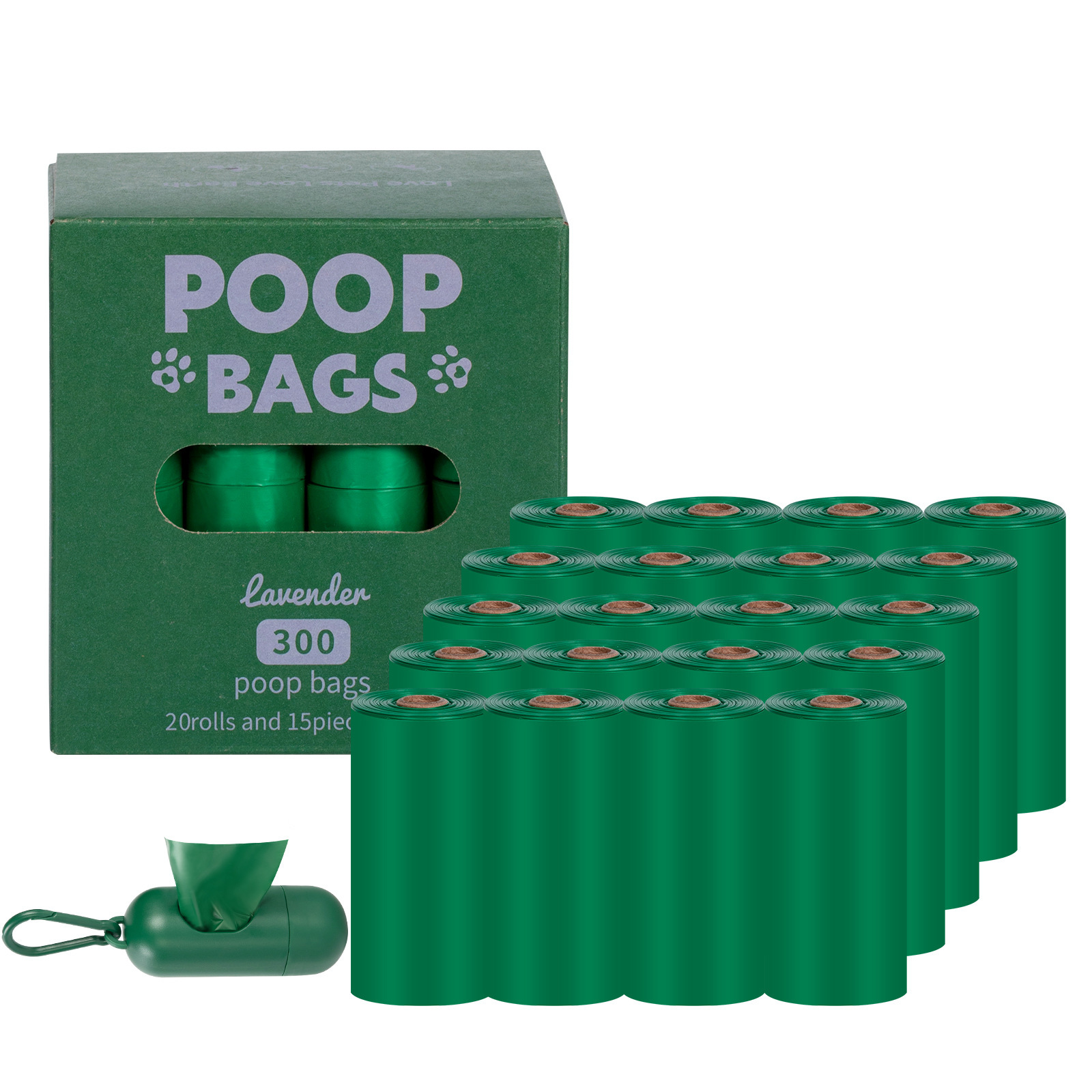 Vert en boîte 20 rouleaux + distributeur