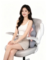 Coussin de soutien lombaire ergonomique en forme de M pour chaise de bureau, coussin dorsal en mousse à mémoire de forme avec sangle réglable, couleur personnalisable, vente en gros