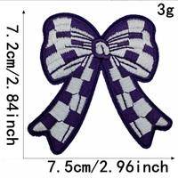 Vente en gros 7.5cm patch brodé fille femmes vêtements décoration fer sur coloré broderie arc patchs pour chapeau sac à dos