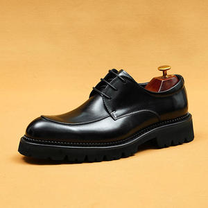 Nouvelles chaussures Oxford en cuir pour hommes avec empeignes en cuir, chaussures de ville formelles britanniques, chaussures de bureau décontractées, élégantes et tendance - Product Image 6