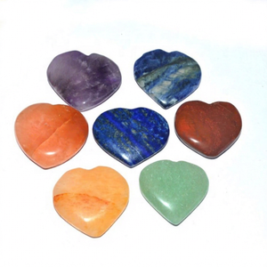 Ensemble de cristaux Rozrin pour la guérison des chakras, en forme de cœur, pierres précieuses polies, pierres naturelles, thème amour, cadeau artisanal décoratif pour la Saint-Valentin - Product Image 1
