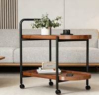 Table basse moderne de style nordique, durable, petite, mobile, table d'appoint pour canapé avec rangement sur roulettes pour salon, en bois