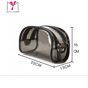 Transparent Thick Pvc Zippered Toiletry Carry Pouch Waterproof Makeup Artist Large Diaper Shoulder transparent cosmetic bag - Product Image 6