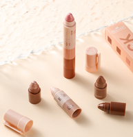 Crayon fard à paupières 5-en-1 minéral métallique scintillant haute pigmentation, waterproof longue tenue, illuminateur et crayon effet serre-lèvres pour maquillage facile