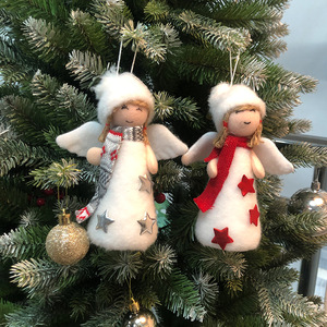 Conjunto de moda de Ángel de fieltro con estrellas, bufandas, adornos, árbol genealógico de Navidad, adornos de Ángel para fiesta, festival - Product Image 2